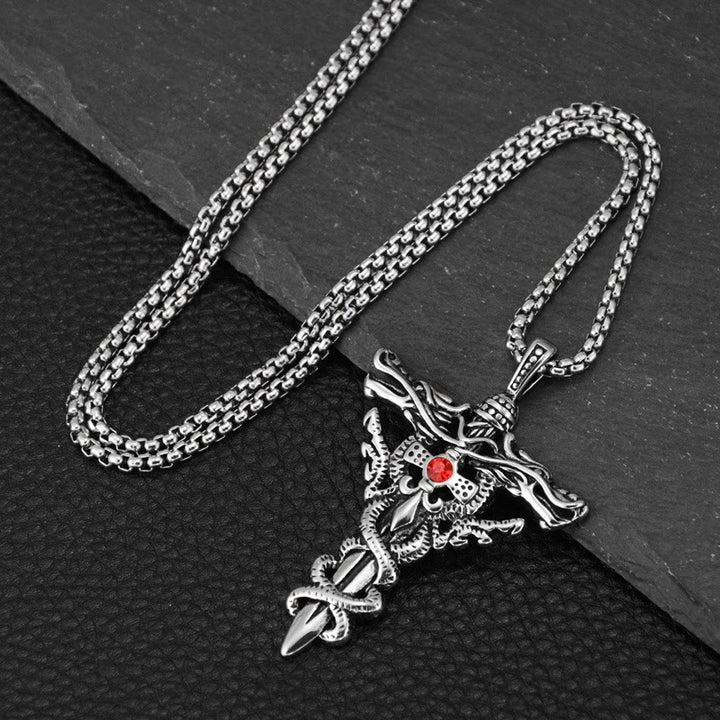WorldNorse Retro Norse Dragon Cross Necklace - image 5