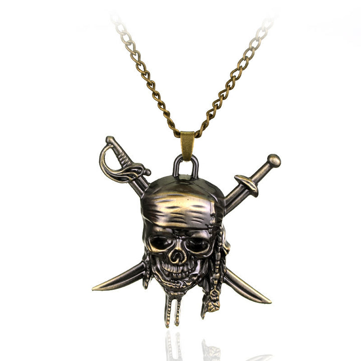 WorldNorse Punk Pirate Skull Charm Necklace - image 5