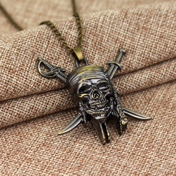 WorldNorse Punk Pirate Skull Charm Necklace - image 2