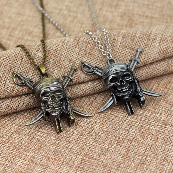 WorldNorse Punk Pirate Skull Charm Necklace - image 0
