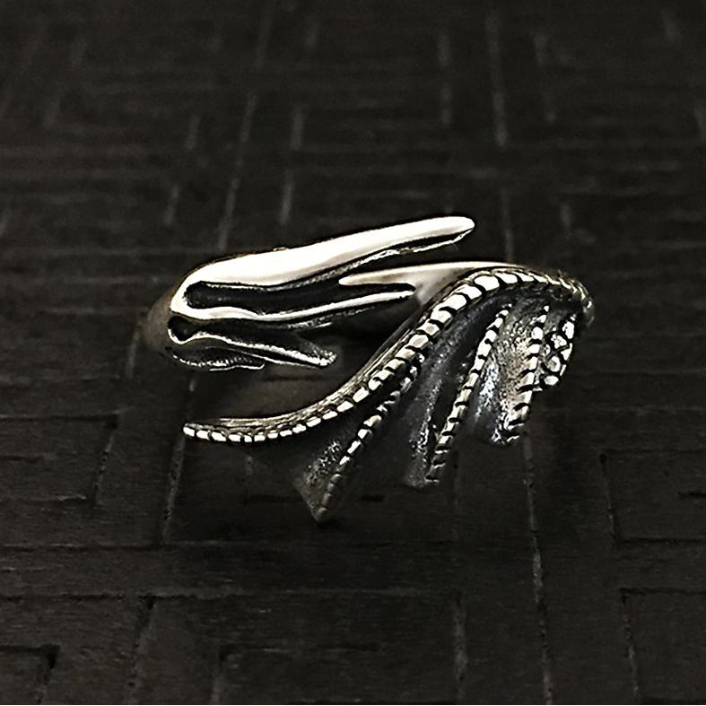 WorldNorse Gothic Dragon Wing Adjustable Ring - image 5
