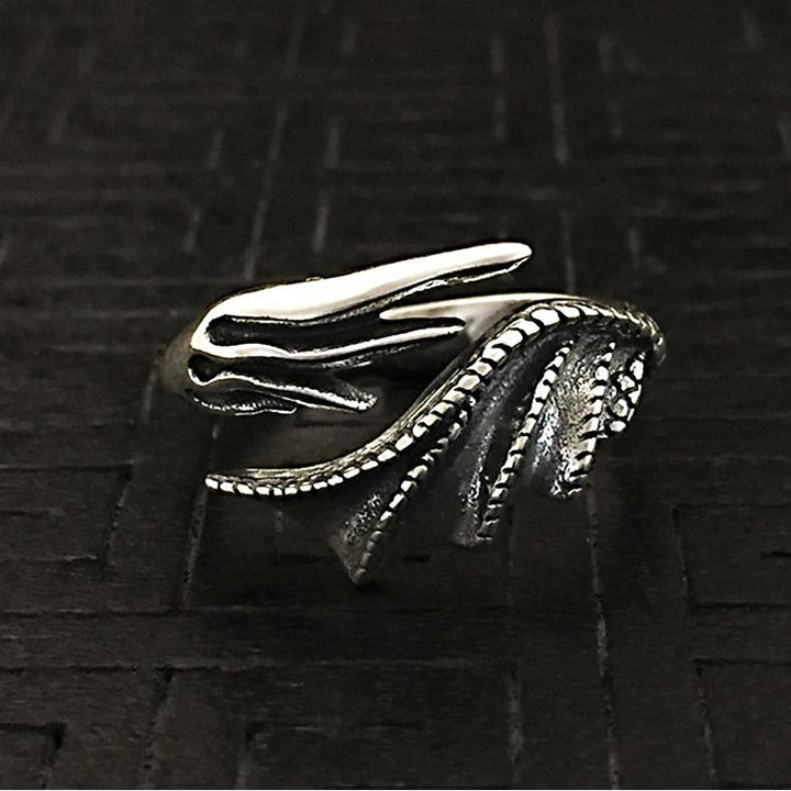 WorldNorse Gothic Dragon Wing Adjustable Ring - image 5