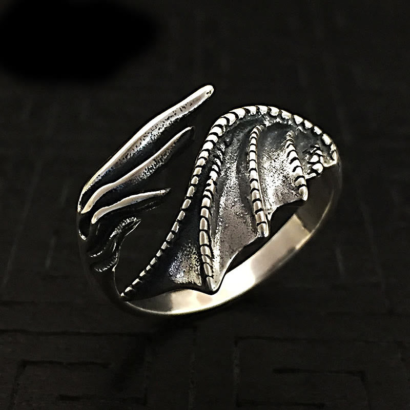 WorldNorse Gothic Dragon Wing Adjustable Ring