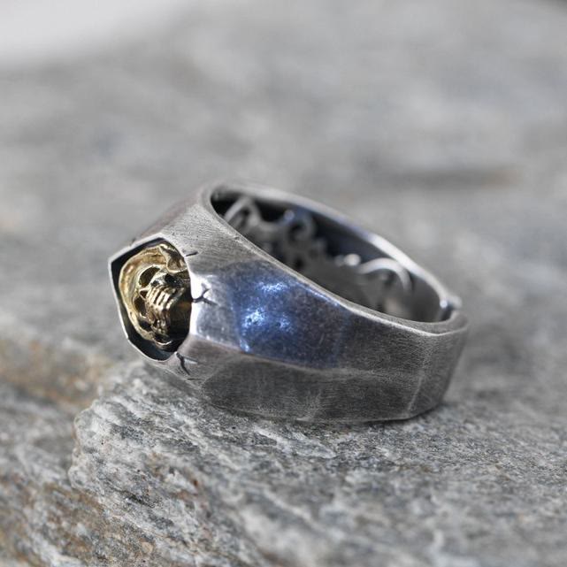 WorldNorse Cover Ears Eyes Mouth Evil Skull Ring - image 8