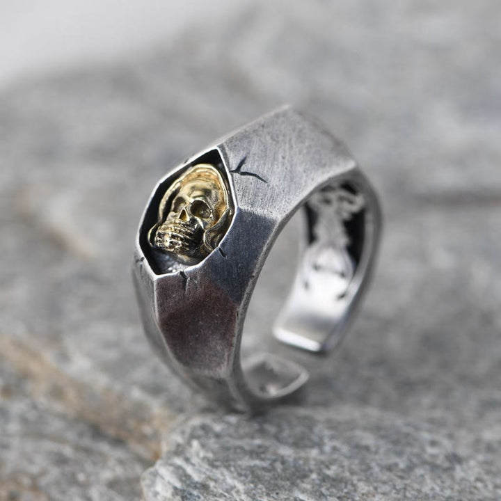 WorldNorse Cover Ears Eyes Mouth Evil Skull Ring - Speak No Evil - image 7