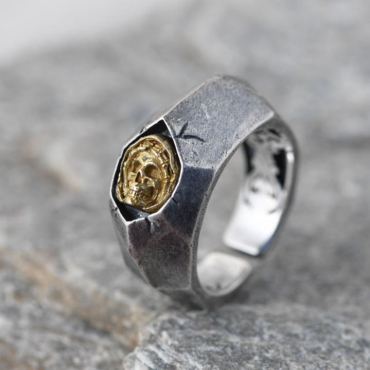 WorldNorse Cover Ears Eyes Mouth Evil Skull Ring - Hear No Evil - image 0