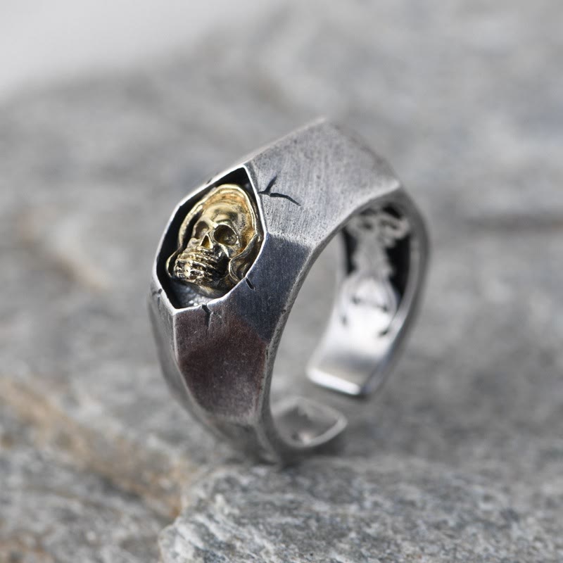 WorldNorse Cover Ears Eyes Mouth Evil Skull Ring