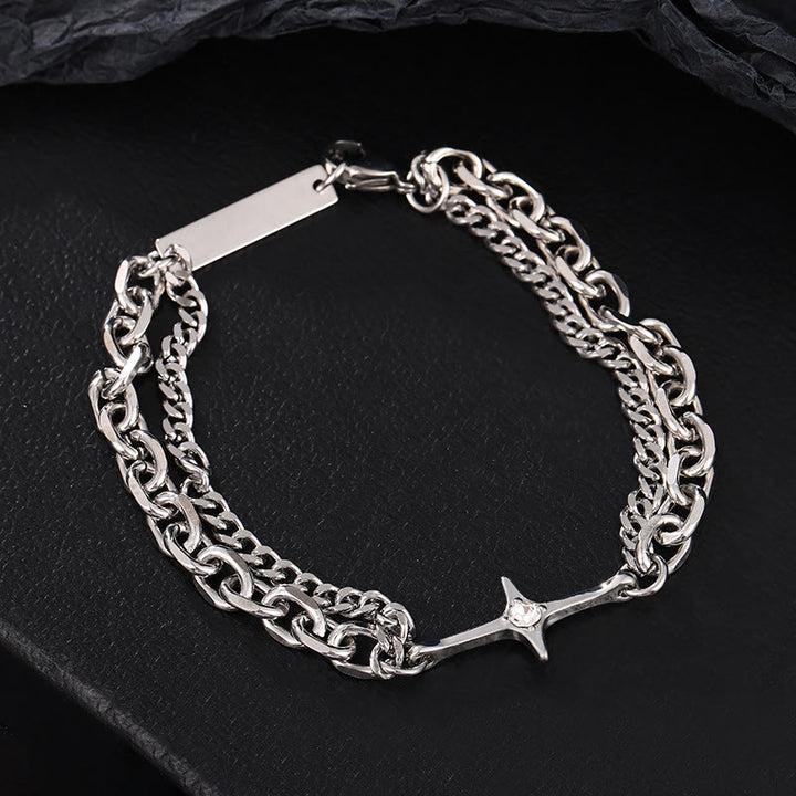 WorldNorse Starlight Charm Cable Chain Curb Chain Bracelet