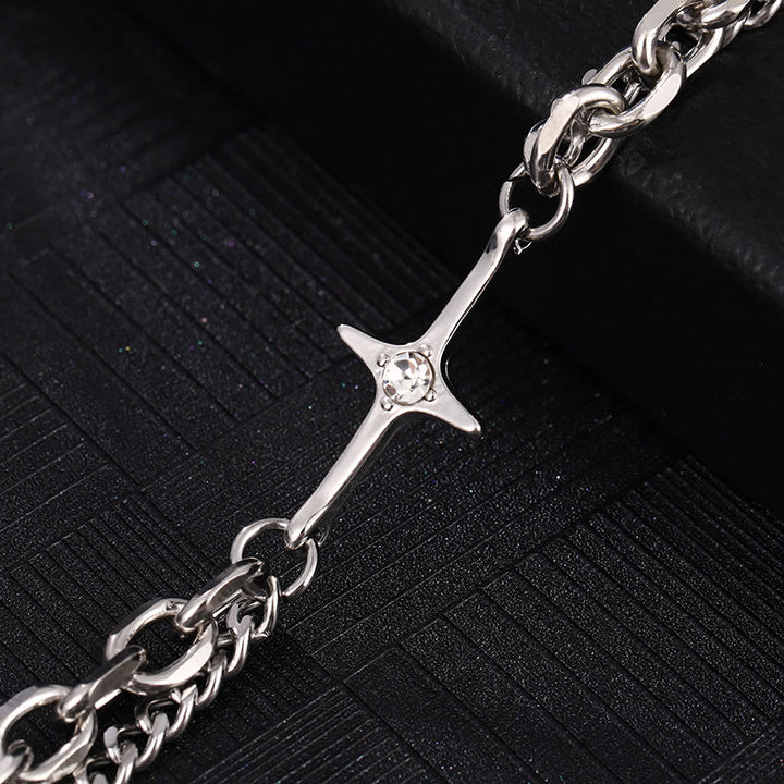 WorldNorse Starlight Charm Cable Chain Curb Chain Bracelet