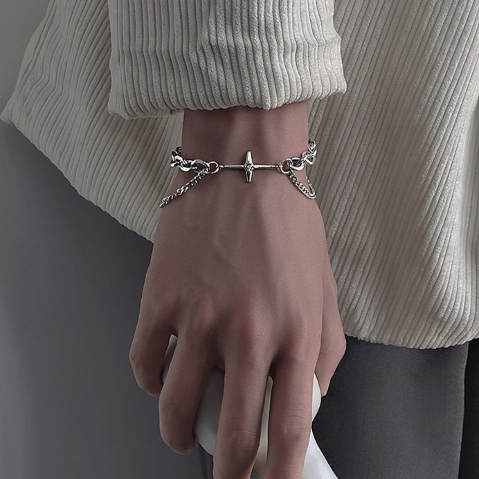 WorldNorse Starlight Charm Cable Chain Curb Chain Bracelet