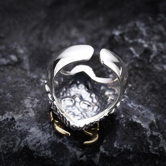 WorldNorse 3D Embossed Dragon Head Ring