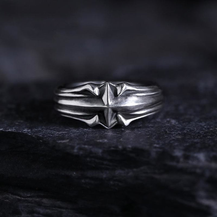 WorldNorse Relief Cross Star Ring