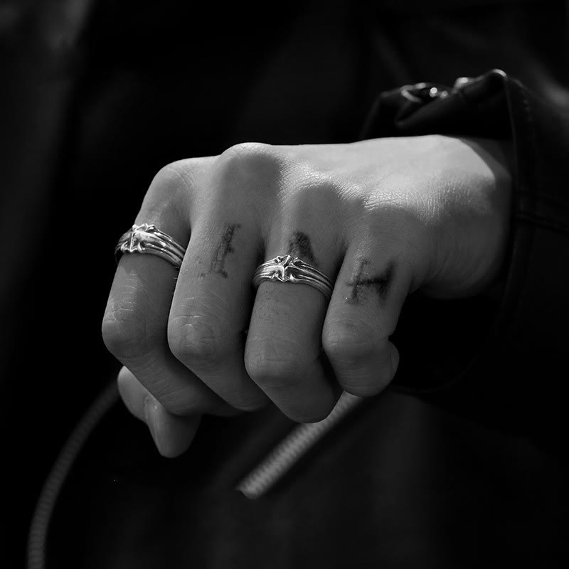 WorldNorse Relief Cross Star Ring