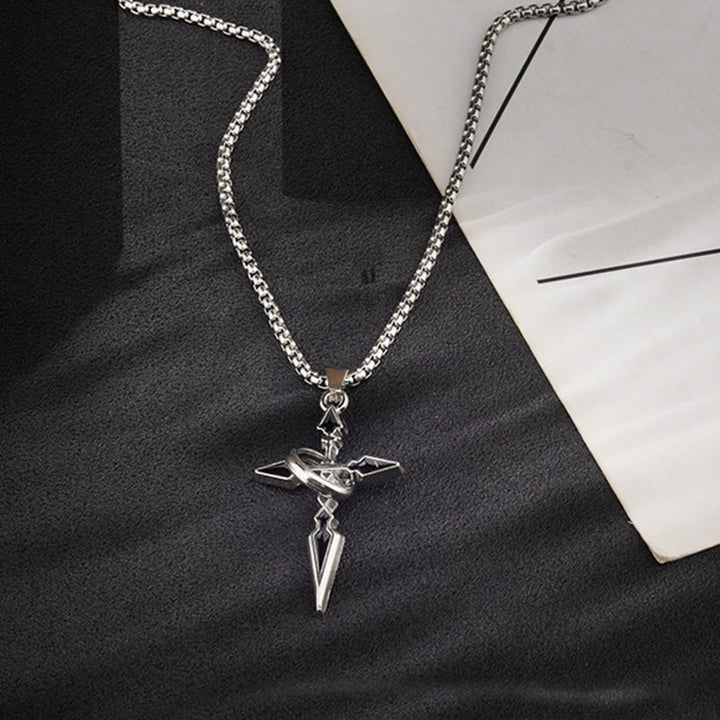 WorldNorse Cross & Ring Halo Pendant Necklace