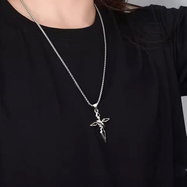 WorldNorse Cross & Ring Halo Pendant Necklace