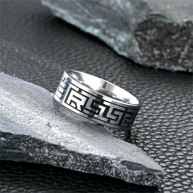 WorldNorse Retro Engraved Stainless Steel Band Ring - Style B - US 13 - image 6
