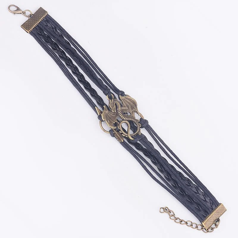 WorldNorse Dragon Mage Leather Bracelet