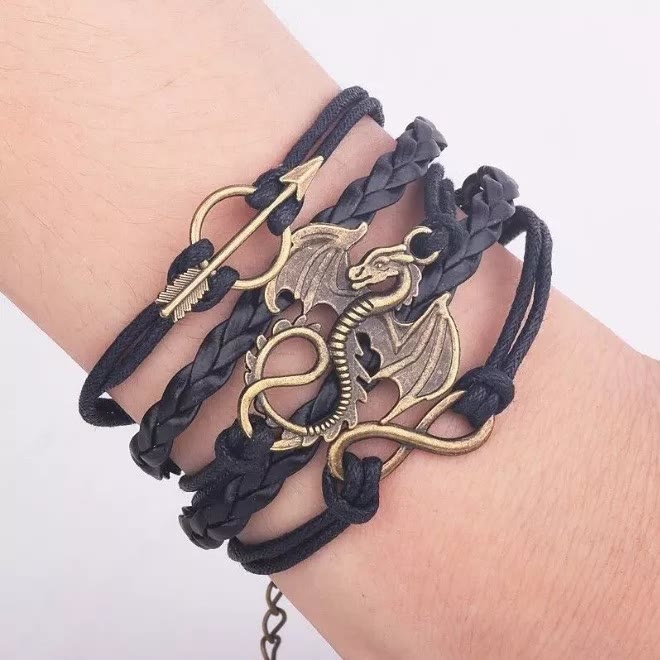 WorldNorse Dragon Mage Leather Bracelet