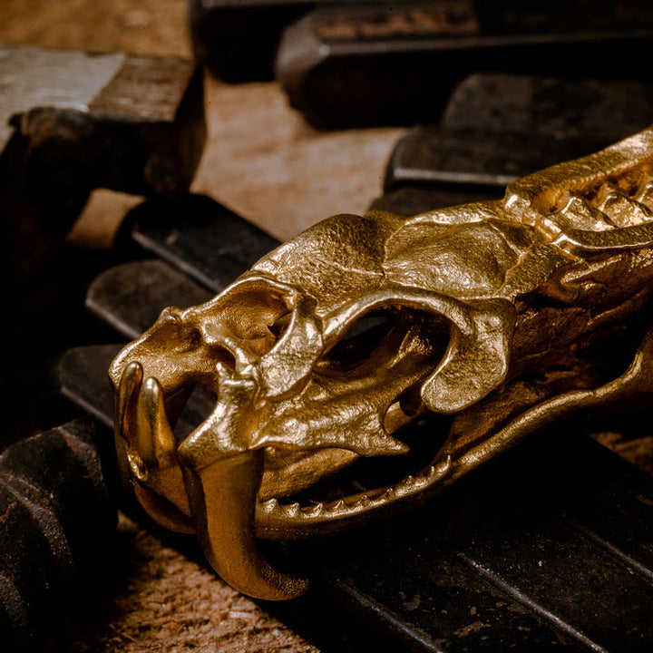 WorldNorse Retro Bronzed Dragon Head Clip Keychain - image 3