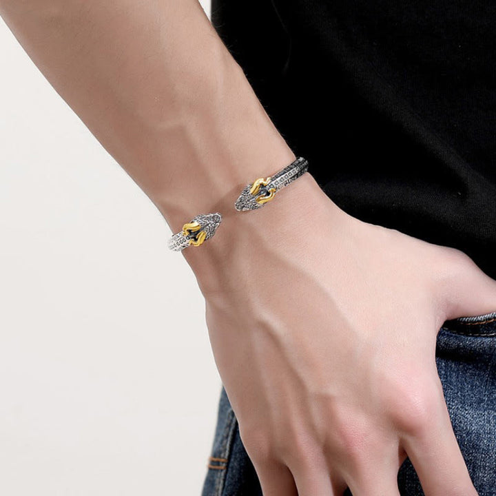 WorldNorse Double Dragon Head Adjustable Bracelet