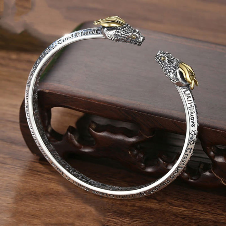 WorldNorse Double Dragon Head Adjustable Bracelet