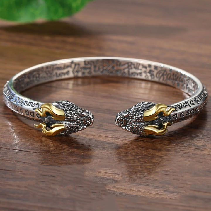 WorldNorse Double Dragon Head Adjustable Bracelet