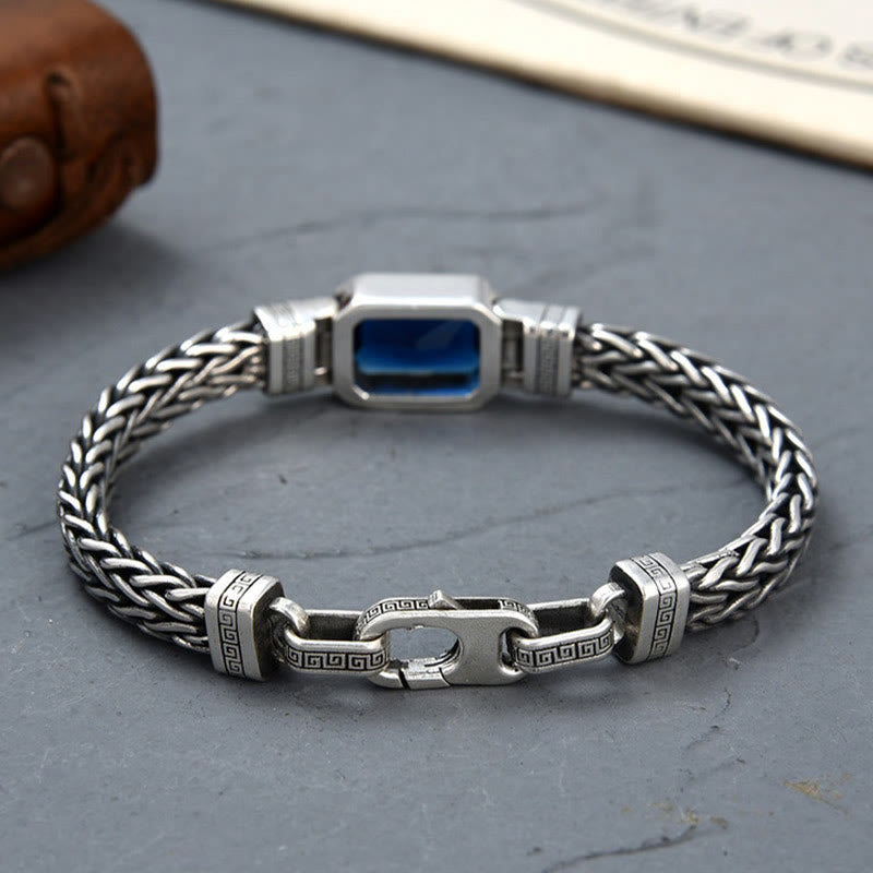 WorldNorse Retro Inlaid Gemstone Wheat Chain Bracelet - image 3