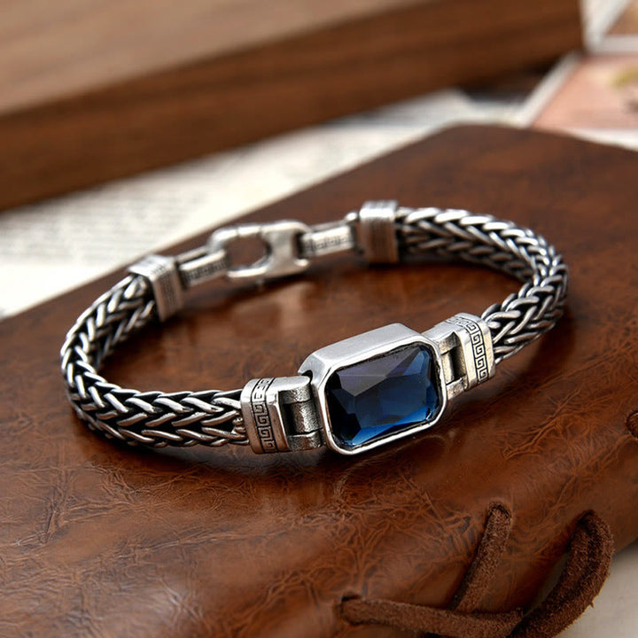 WorldNorse Retro Inlaid Gemstone Wheat Chain Bracelet - image 4