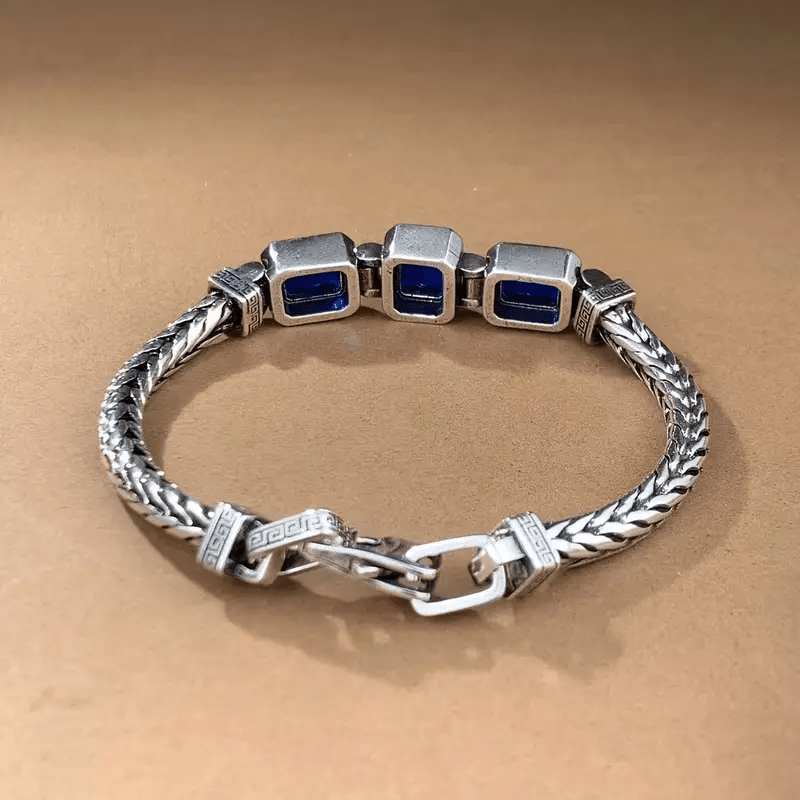 WorldNorse Retro Inlaid Gemstone Wheat Chain Bracelet - image 9