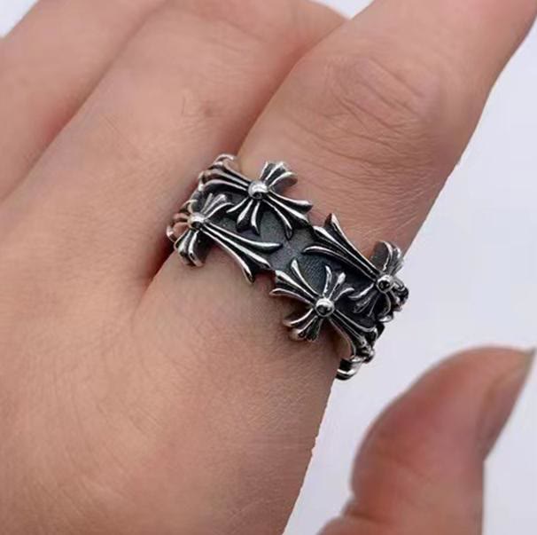 WorldNorse Gothic Double Cross Ring