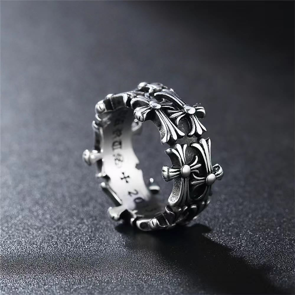 WorldNorse Gothic Double Cross Ring