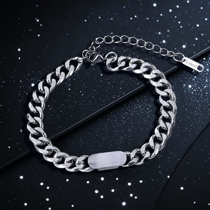 WorldNorse Polished Stainless Steel Cuban Chain Bracelet