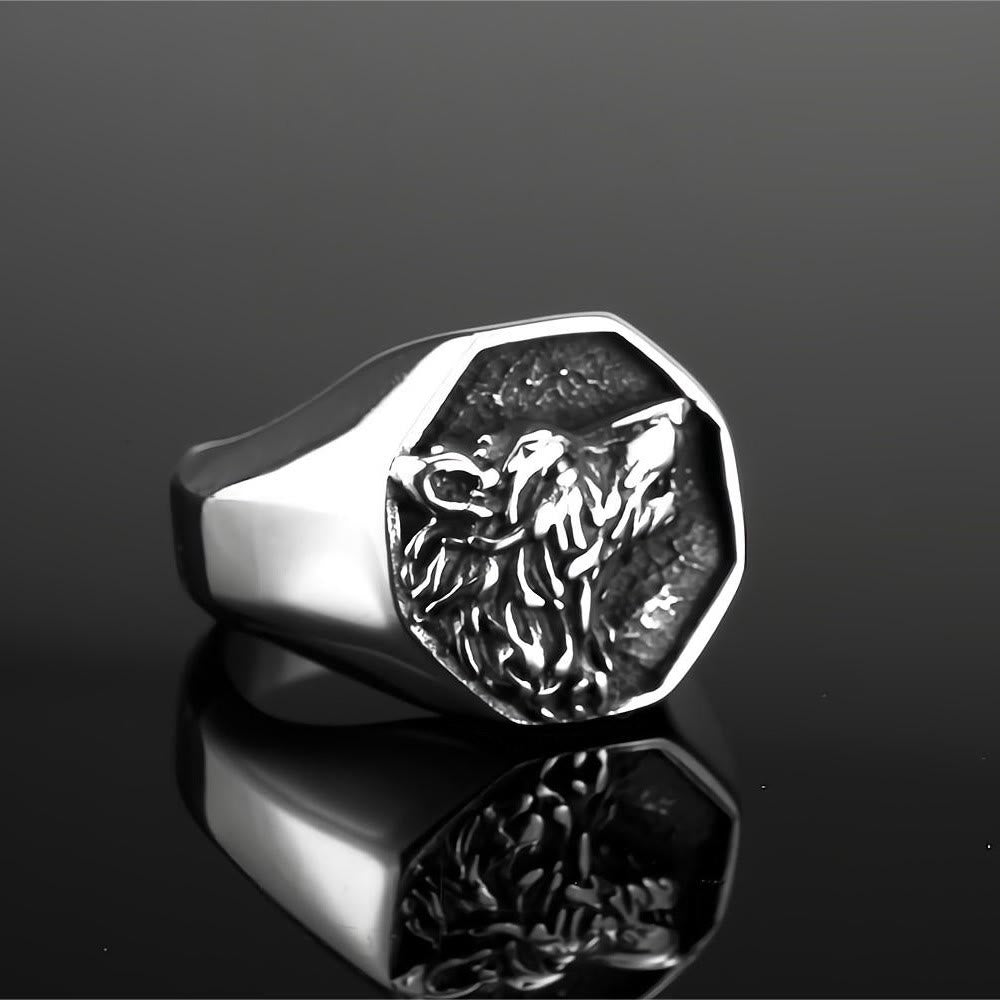 WorldNorse Odin's Wolf Fenrir Signet Ring - Silver - US 13 - image 3