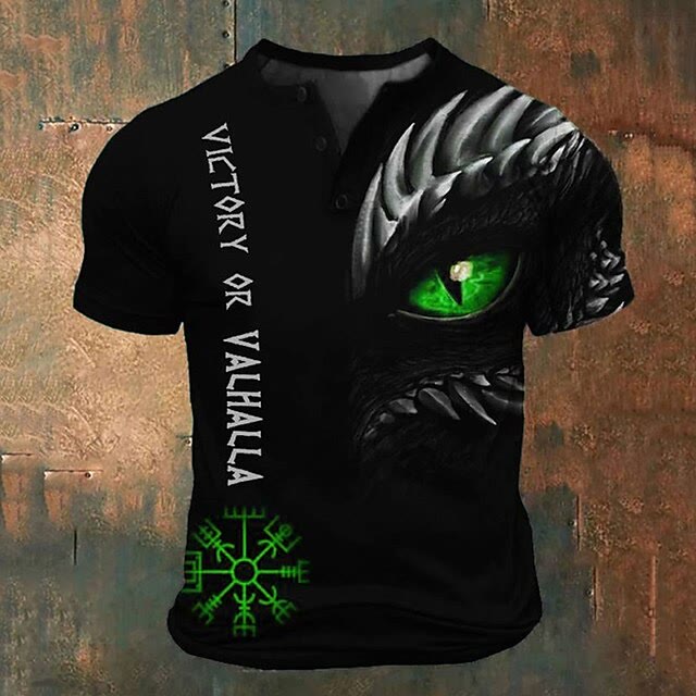 WorldNorse Valhalla Dragon Eye T-Shirt - Green - US/UK/AU52，EU62 (6XL) - image 2