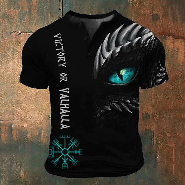 WorldNorse Valhalla Dragon Eye T-Shirt - Blue - US/UK/AU52，EU62 (6XL) - image 1
