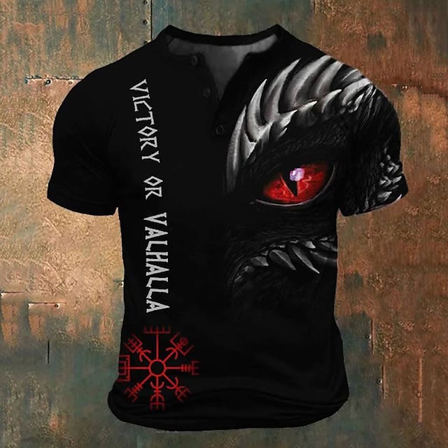 WorldNorse Valhalla Dragon Eye T-Shirt - Red - US/UK/AU52，EU62 (6XL) - image 0