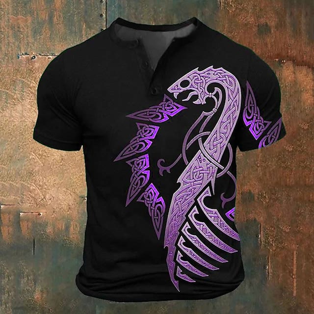 WorldNorse Serpent Celtic Knot T-Shirt - Purple - US/UK/AU52，EU62 (6XL) - image 3