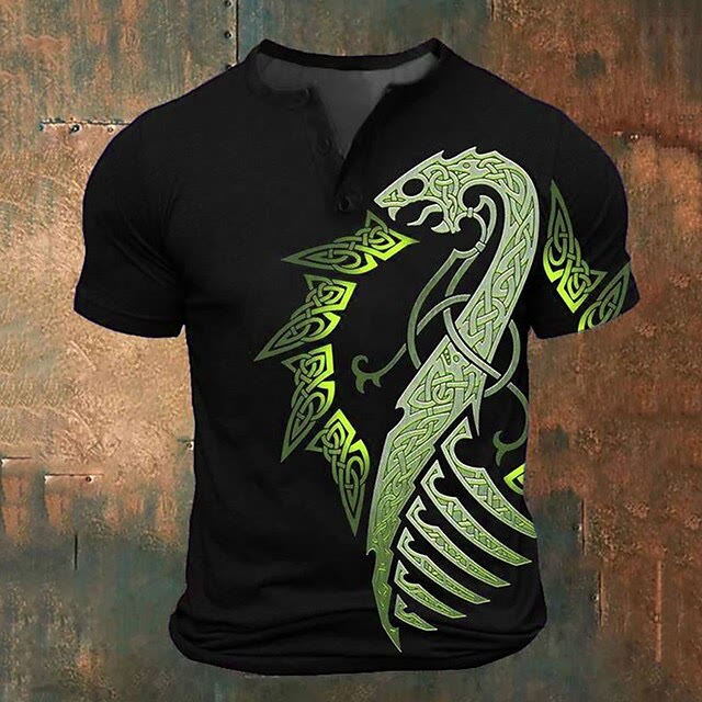 WorldNorse Serpent Celtic Knot T-Shirt - Green - US/UK/AU52，EU62 (6XL) - image 1