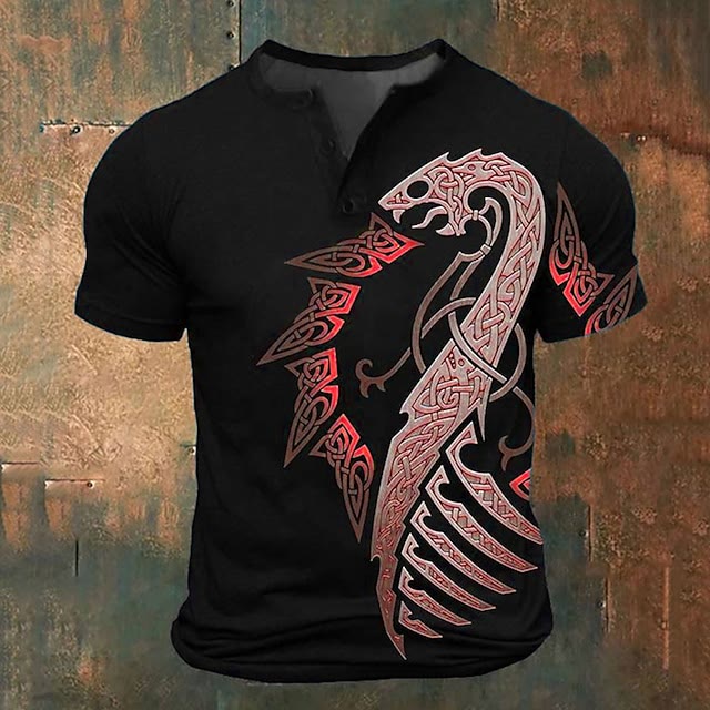 WorldNorse Serpent Celtic Knot T-Shirt - Red - US/UK/AU52，EU62 (6XL) - image 2