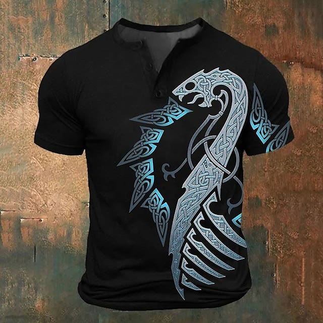 WorldNorse Serpent Celtic Knot T-Shirt - Blue - US/UK/AU52，EU62 (6XL) - image 0