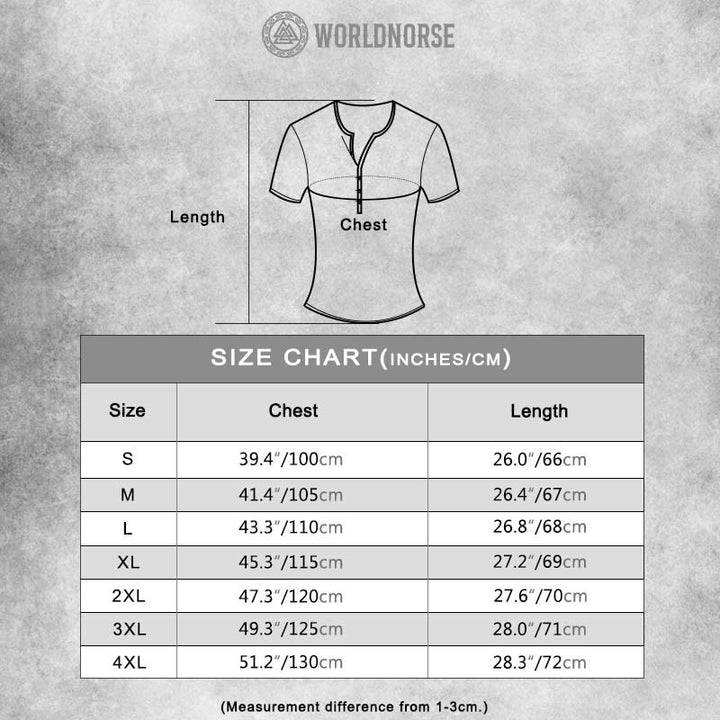 WorldNorse Raven Print Henley T-Shirt - image 4