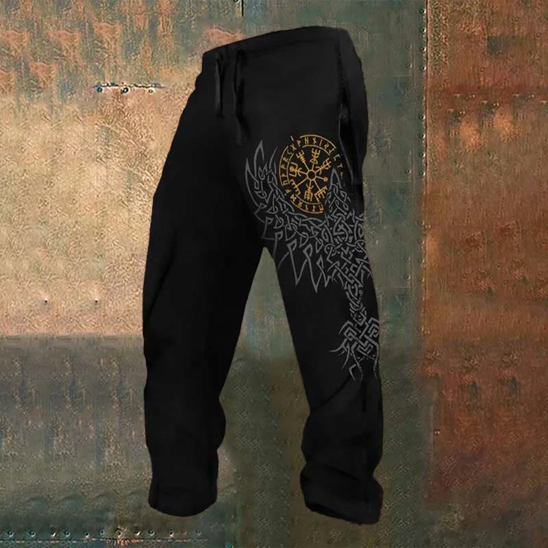 WorldNorse Unisex Viking Print Casual Sweatpants - Yellow - US/UK/AU52，EU62 (6XL) - image 1