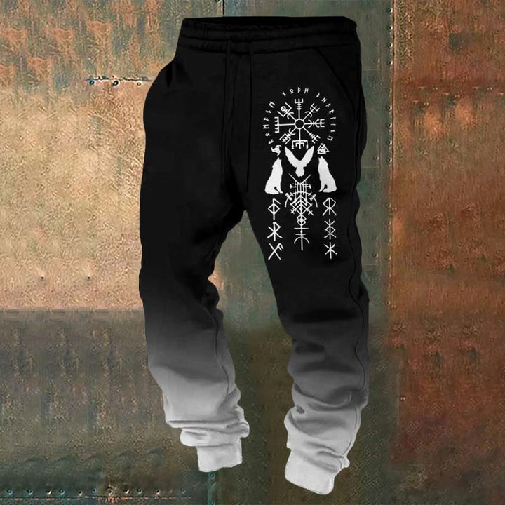 WorldNorse Wolves Triple Horn Of Odin Sweatpants