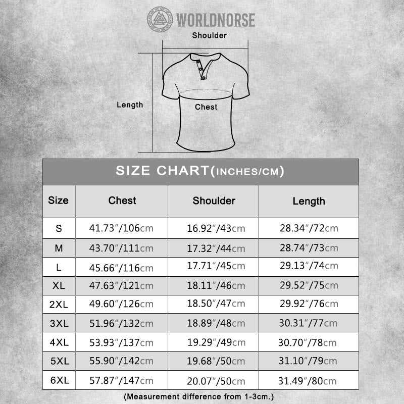WorldNorse Wolf Viking Vegvisir Henley T-Shirt - image 4