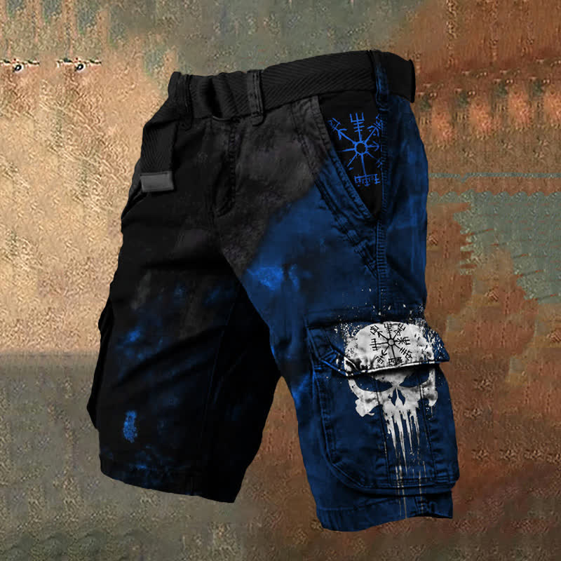WorldNorse Viking Helm of Awe Cargo Shorts - Blue - US/UK/AU50，EU60 (5XL) - image 1