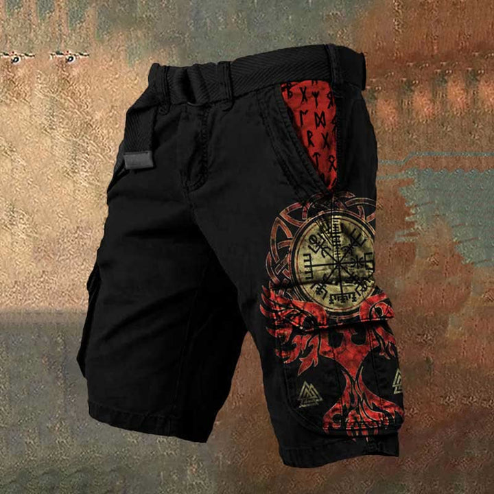 WorldNorse Viking Yggdrasil Vegvisir Valknut  Cargo Shorts