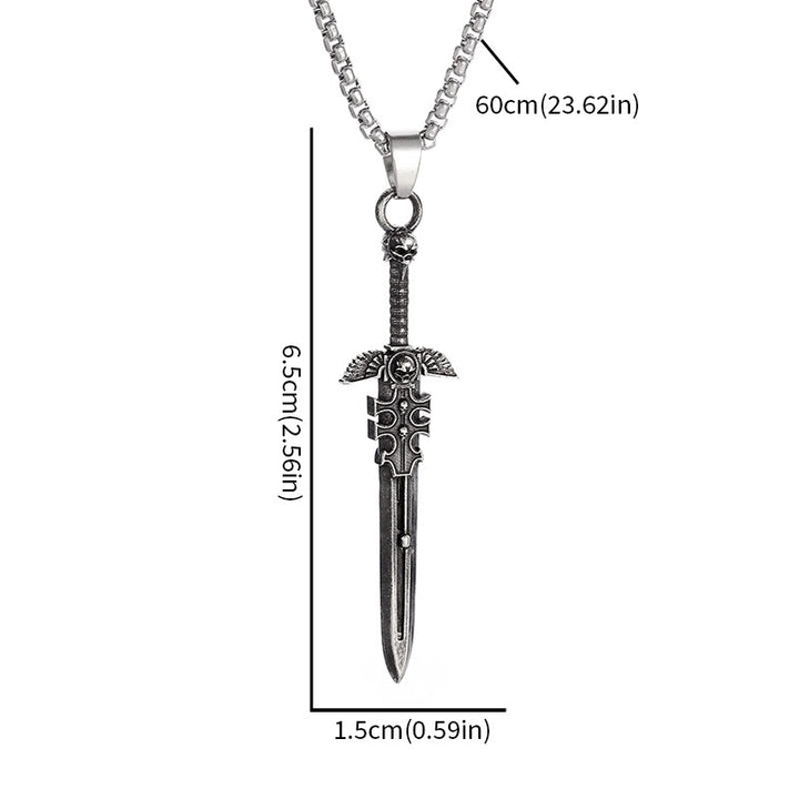 WorldNorse Gothic Skull & Sword Pendant Necklace - image 6