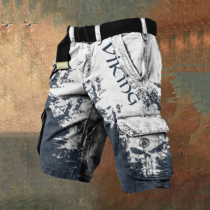 WorldNorse Viking Valknut Cargo Shorts - White Blue - US/UK/AU50，EU60 (5XL) - image 2