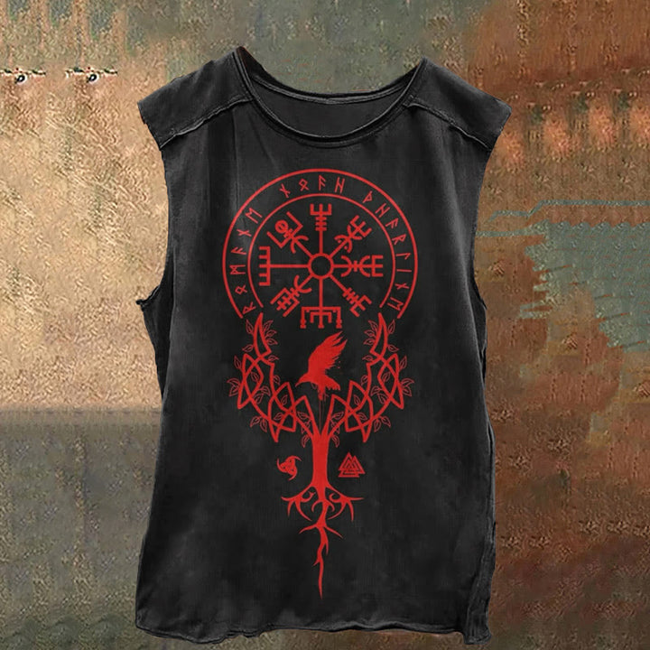 WorldNorse Vegvisir Yggdrasil Totem Print Vest - US/UK/AU52，EU62 (6XL) - image 0