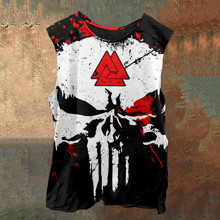 WorldNorse Viking Valknut Bloody Skull Vest